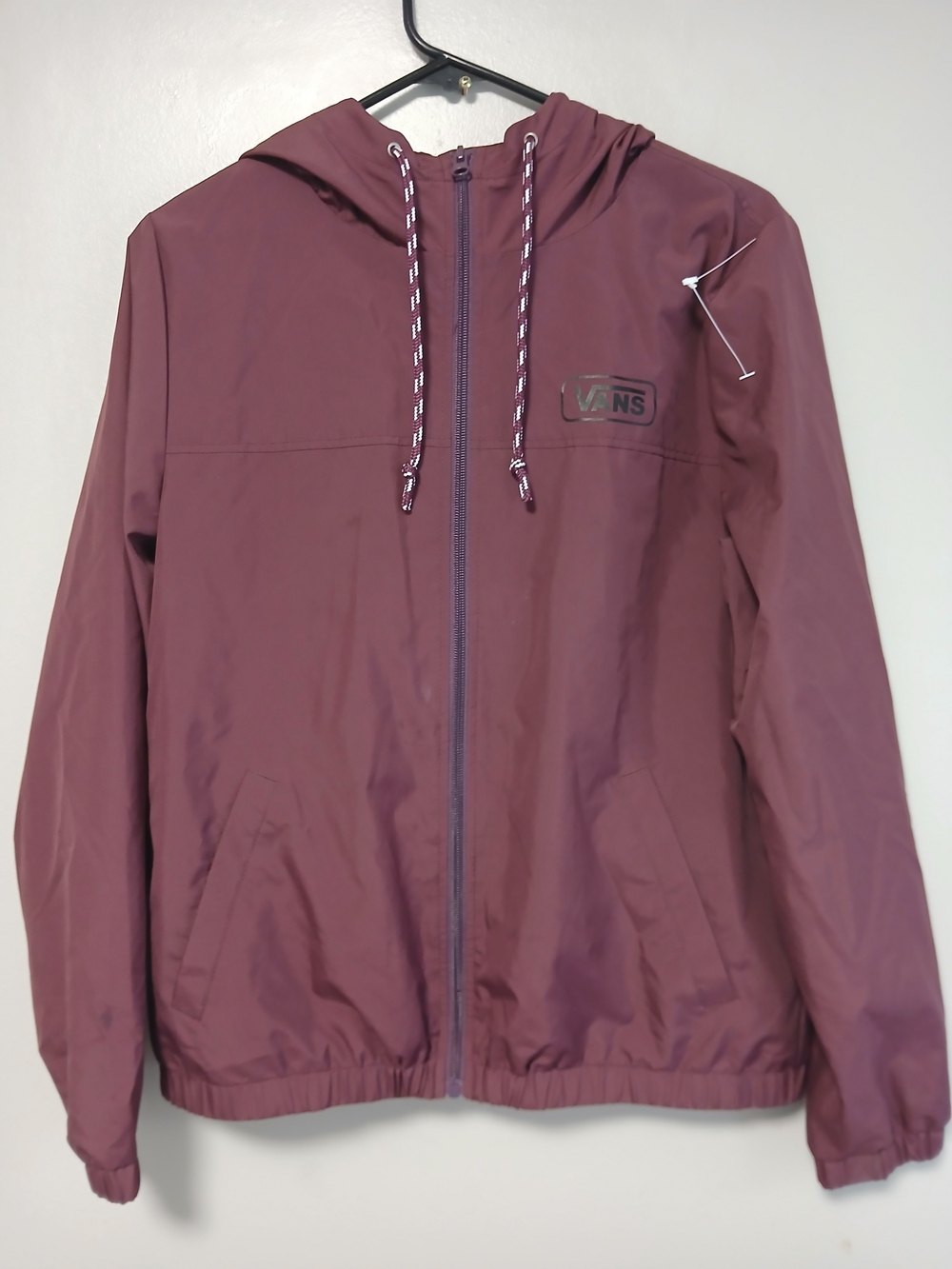 Vans Maroon Hooded Windbreaker with Drawstring